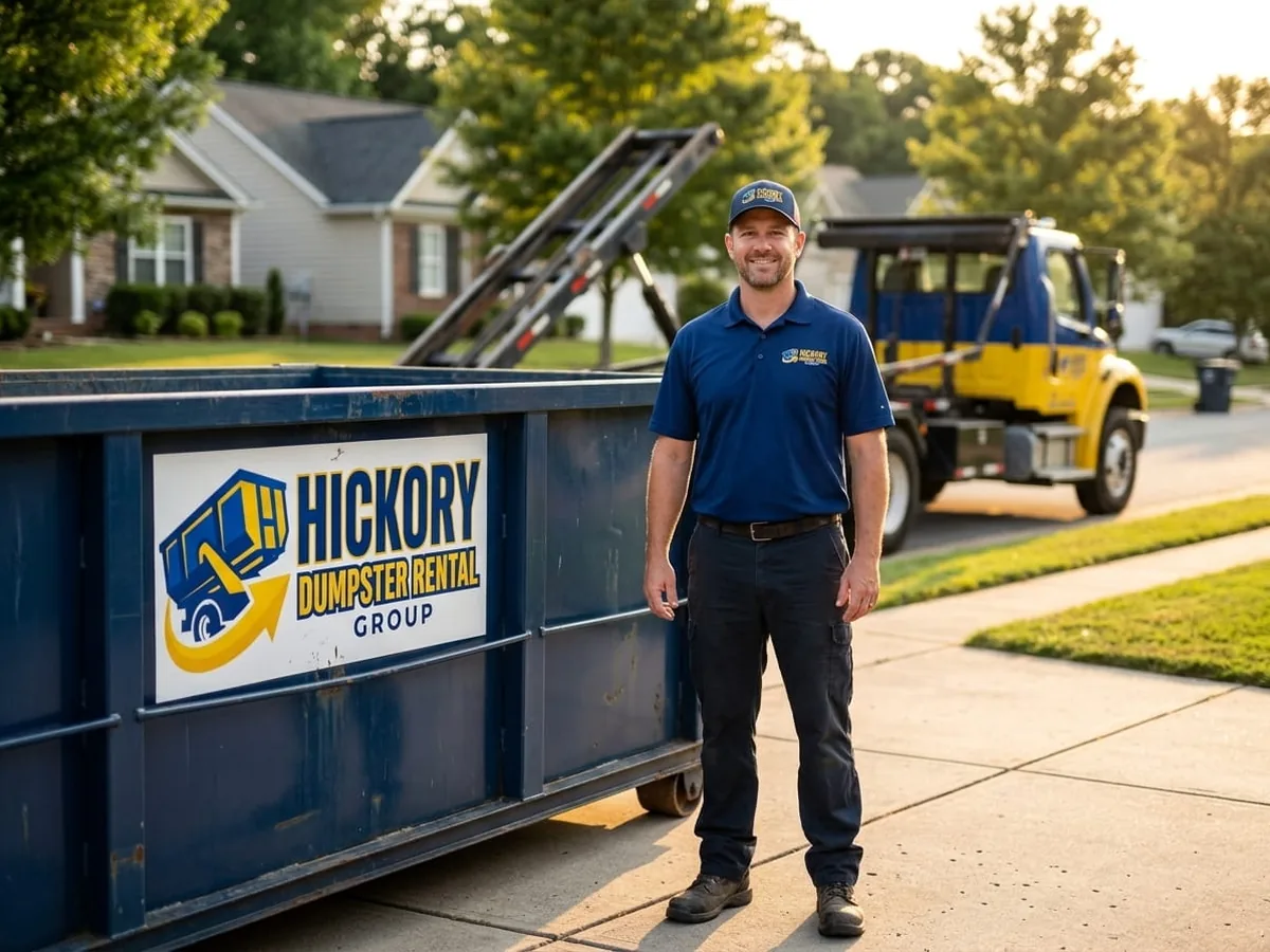 10 Yard Dumpster roll-off container delivered in Hickory, NC